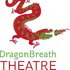 The logo of Dragon breath theatre is a of an ornate red with green accent chinese dragon gliding down breathing fire to right. Below the dragon the word Dragon Breath is written in green with the word theatre written in red underneath
